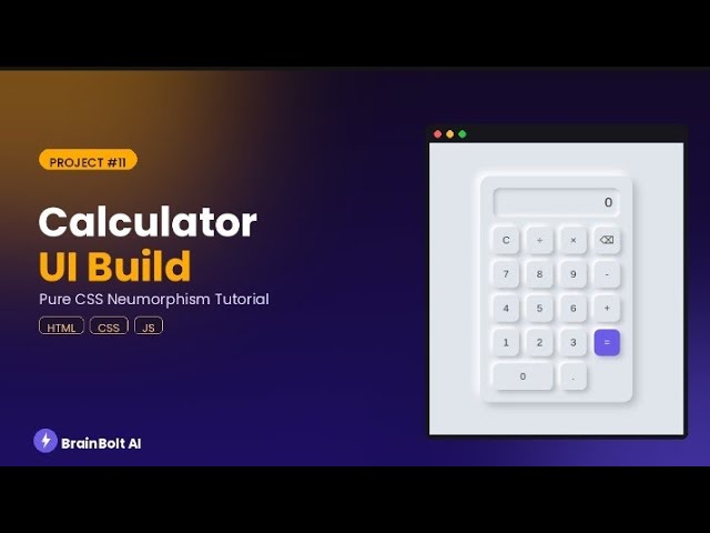 Build a modern and responsive Calculator using HTML, CSS & JavaScript! 🧮💻