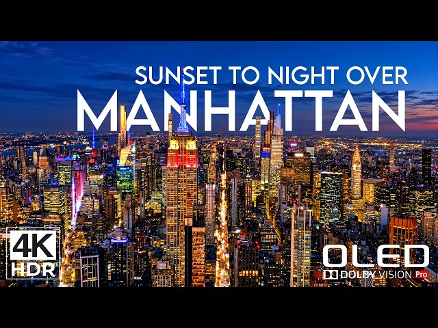 Manhattan Between Daylight and Darkness | Sunset to Night in 4K HDR Dolby Vision 60FPS