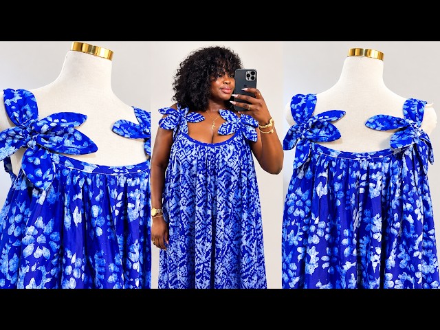 How To Cut & Sew A Trendy Off Shoulder Ankara Dress With Petal Sleeve Design: Long Gathered Gown