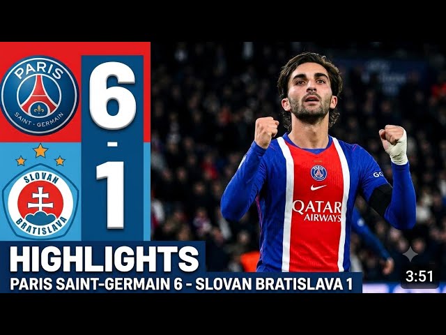 🔥 Paris Saint-Germain 5-1 Slovan Bratislava | Champions League Highlights! ⚡🏆