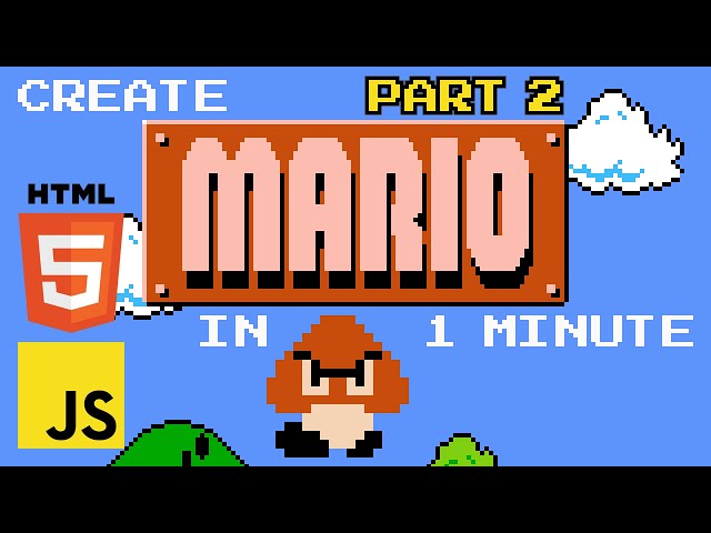Code Mario in one minute! Beginner Javascript Tutorial (part 2)