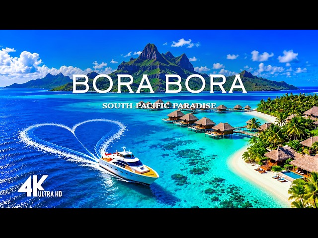 [4K 60FPS] BORA BORA DRONE 🇵🇫 – Deep House Summer Mix 🌊 | South Pacific Paradise