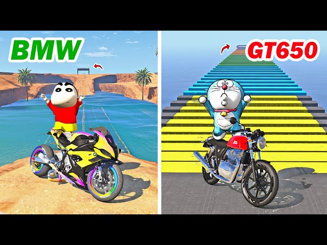 gta 5 gt650 bike vs bmw bike | gta 5 in telugu | gta 5 shin-chan doremon videos