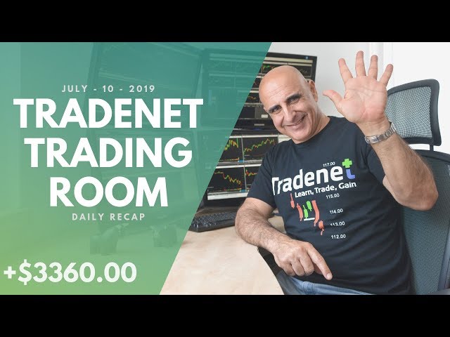 Tradenet Trading Room, July 10:  5/5 Green Trades! Earned +$3360 in Profits!