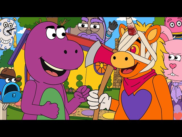 Barney vs Buddy (Parody Horror Animation) w/ Betty Bunny, Strappy, Charlie The Train & MORE!