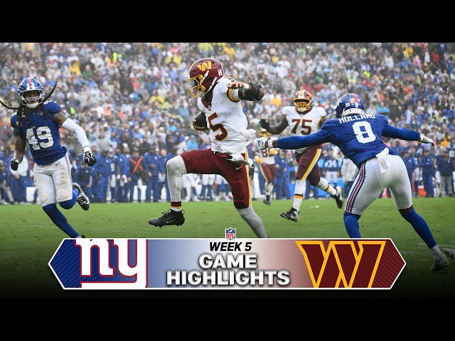 New York Giants vs Washington Commanders Game Highlights | 2026 NFL Season Week 5