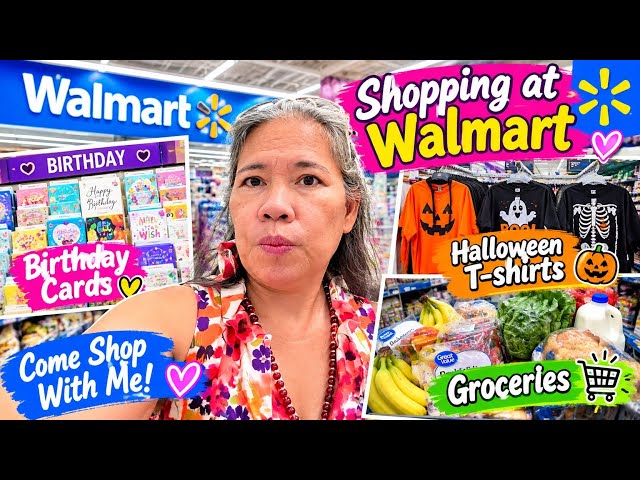 Shopping at Walmart/ buy Halloween T-shirt/Birthday card/come shop with me. 