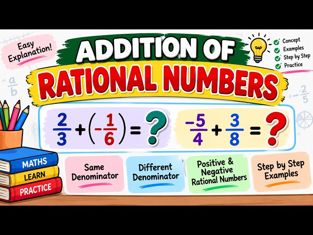 How to Add rational numbers? | Same & Different Denominators | Easy Maths
