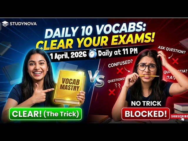 1 April, 2026 || Daily 10 Vocabs Series || For All Exams || StudyNova 