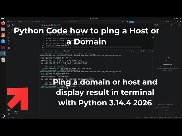 A guide to make a simple python code to ping a domain or host 2026