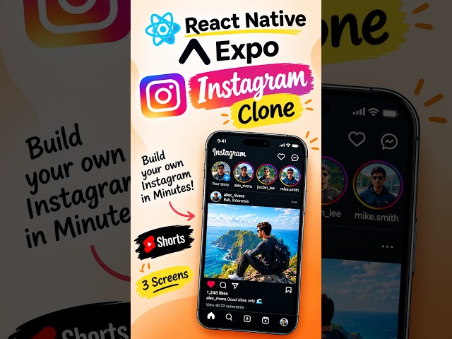 🚀 Building an Instagram Clone with React Native + Expo! | Free Source Code #shorts