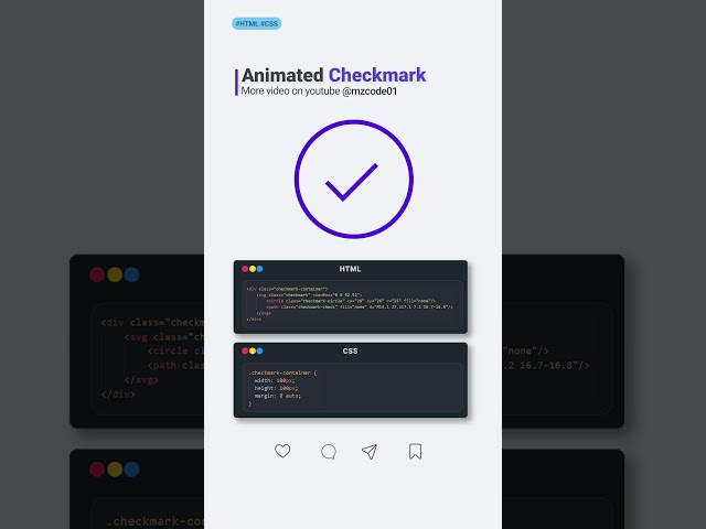 Easy HTML CSS Animated Checkmark Tutorial – Quick Web Dev Hack #Shorts #html #cssanimation #css