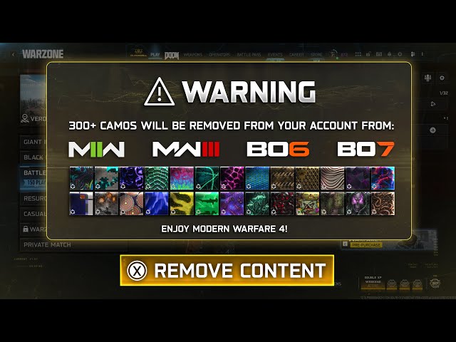 WARNING: ALL Legacy Camos Are Being REMOVED… (MW4 Season 1) 