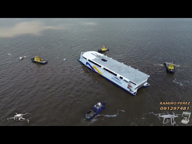 VIDEO DRON CHINA ZORRILLA EN MANIOBRAS DE FLOAT OFF Y REMOLQUE  PASANDO POR  PUNTA GORDA. SET 2026