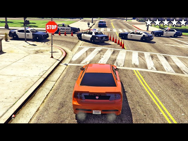 قراند 5 : مخالفة القوانين = مباشرة 5 نجمات | GTA V LAW Mod