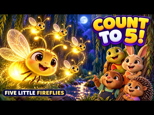 Five Little Fireflies ✨ Count to 5 | Counting Song for Kids | #NikoKids