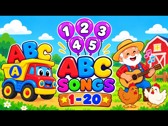Best Learning Videos for Toddlers | ABC Song -  ABC & 123 | Colors & Trucks