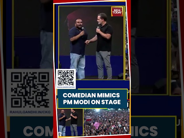 Rahul Gandhi’s Indore Event Sees Comedian Mimic PM Modi’s Voice On Stage #shorts
