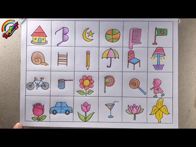 A to Z Letter Drawing | Easy Alphabet Drawing | Learn ABC with Drawing