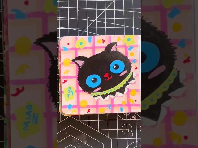Cute Gift Cat Drawing | Easy Acrylic Marker Tutorial for Beginners #art #shorts