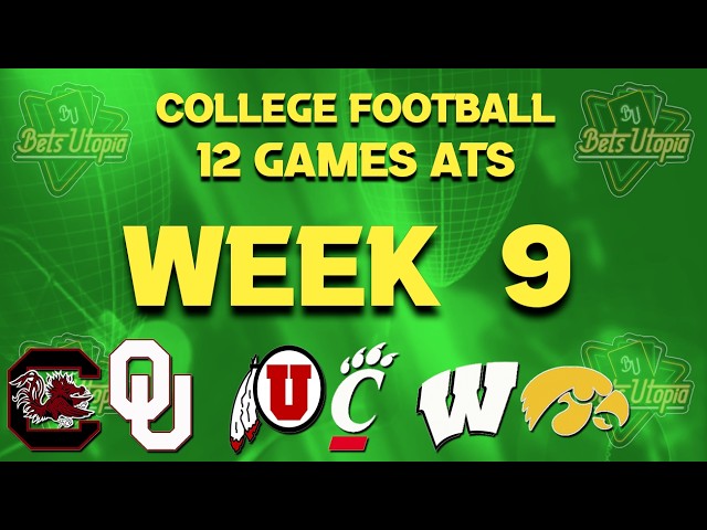 Week 9 College Football Pick Em Show - 12 Games Against the Spread - Bets Utopia LIVE - 2026