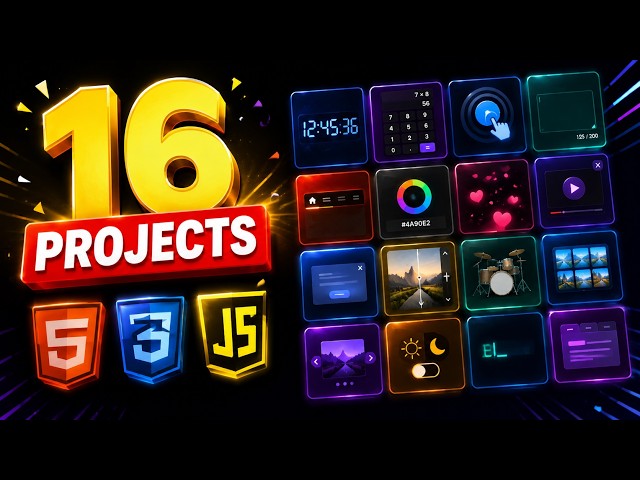 HTML CSS JS projects (Beginner): 16 projects using HTML CSS and JavaScript