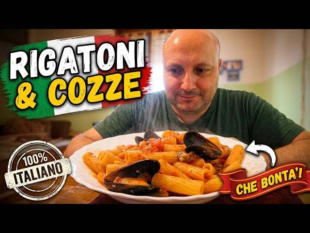 Pasta Rigatoni with Tomato Sauce and Clams - Delicious