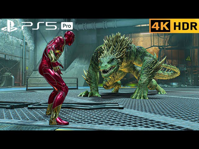 (PS5 Pro) Spider-Man 2 Looks BETTER Than Ever! |Iron Spider vs Lizard 4K HDR