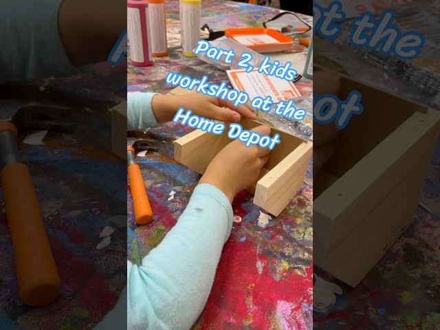 Part 2, kids workshop at the Home Depot, how to build a #school bus #organizer