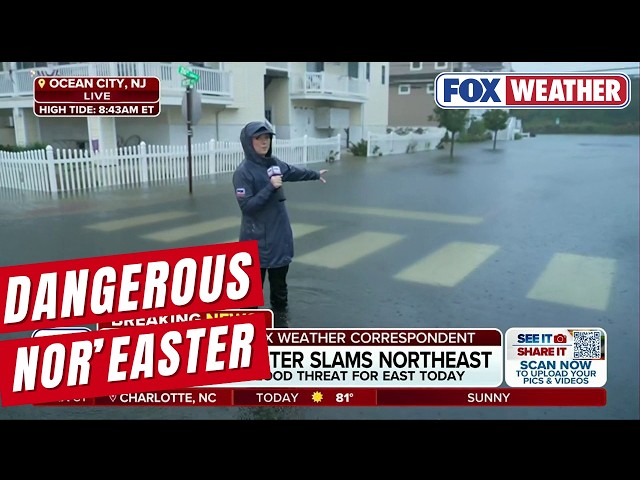 Nor'easter Moves Closer To New Jersey For Direct Hit Today, As The Northeast Will See Major Flooding