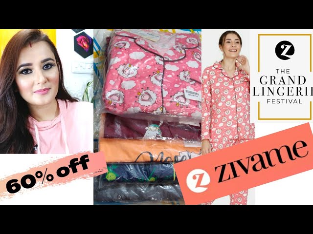 ZIVAME Nightwear Haul / THE GRAND LINGERIE FESTIVAL / Upto 60% off /SWATI BHAMBRA
