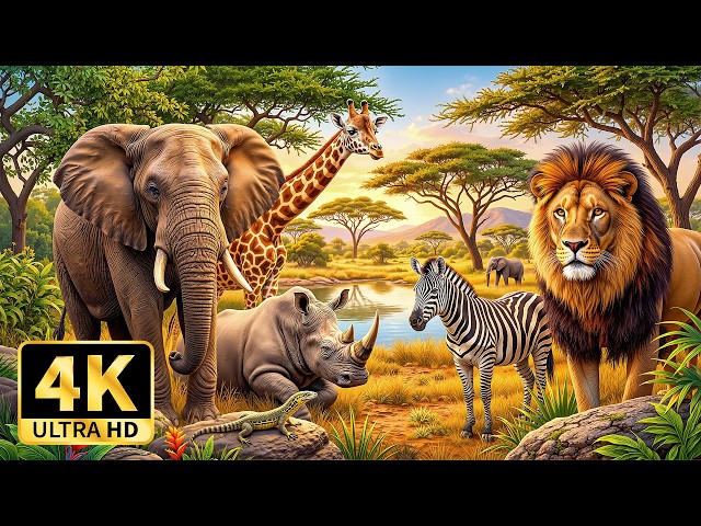 The Amazing World of Animals in 4K - Majestic Nature with Calming Relaxing Music