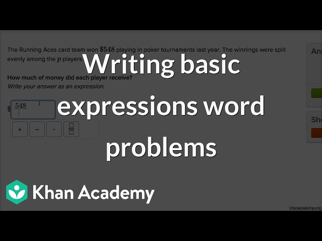 Writing basic expressions word problems | Math | Khan Academy (IN accent)