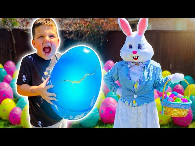 Caleb Pretend Play Easter Bunny Surprise Eggs & BIG Egg Hunt for Kids! (45 Minutes)