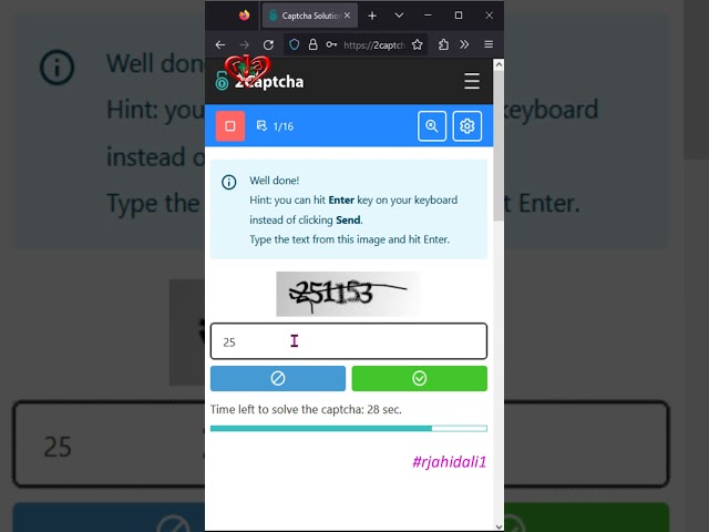 Captcha  1/16 | 2captcha Training Mode Completed | 2023 #rjahidali1 #shorts #viral #shortvideo