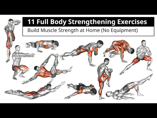 11 Full Body Strengthening Exercises | Build Muscle Strength at Home (No Equipment)