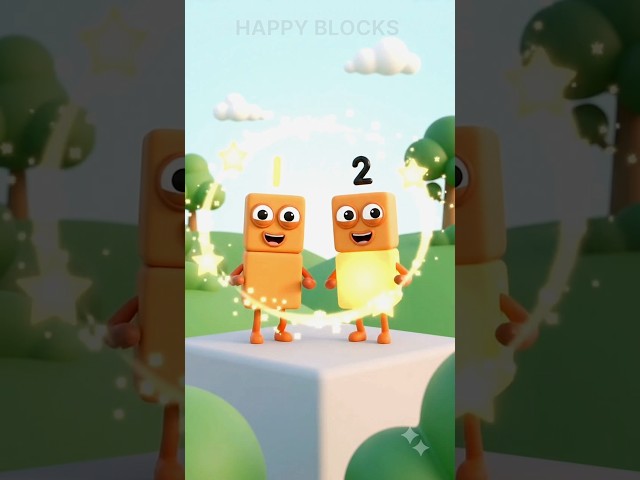 🔢 Meet Number 4! 🧡 | Learn Counting with Fun Math Blocks! #Shorts