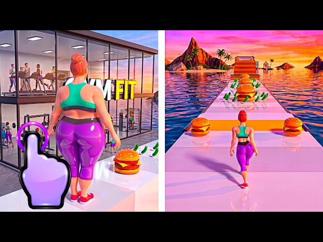 Real Impossible Stunt Tracks Race 3D - Fat Fit Girl Run - iOS Android GamePlay #28
