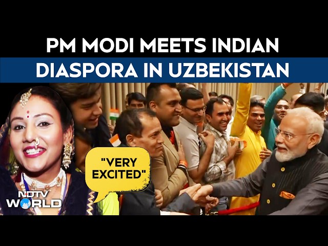 PM Modi In Uzbekistan News | PM Modi Welcomed With ‘Modi Modi’ Chants By Indian Diaspora In Tashkent