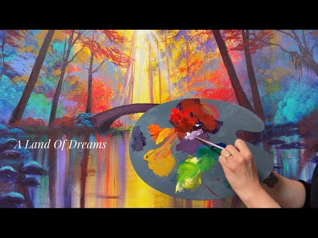 “A Land Of Dreams” Acrylic Painting Tutorial | BIG Canvas