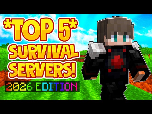 TOP 5 SURVIVAL SERVERS *2026* | Best Minecraft Survival SMP | 1.8/1.19/1.20+ JAVA & BEDROCK SERVER