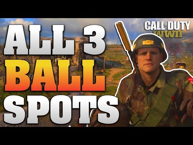 CALL OF DUTY WW2 - ALL 3 HIDDEN "GRIDIRON BALL" LOCATIONS IN HEADQUARTERS! (COD WW2 EASTER EGG)
