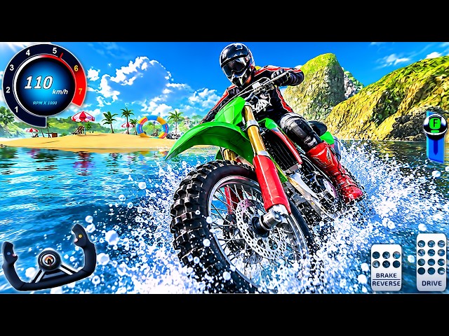 Surfer Bike Racing Water 3D - Floating Drive Motocross Simulator - Android GamePlay