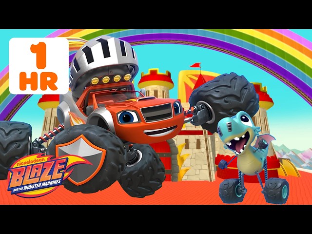 Knight Blaze Defends a Castle, Saves a Dragon, & MORE! | 1 Hour | Blaze and the Monster Machines