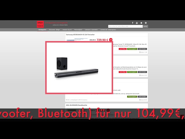 Schnäppchen/Billiger des Tages 15.01.18 - LG SJ2 2.1 Soundbar (160W, kabelloser Subwoofer)