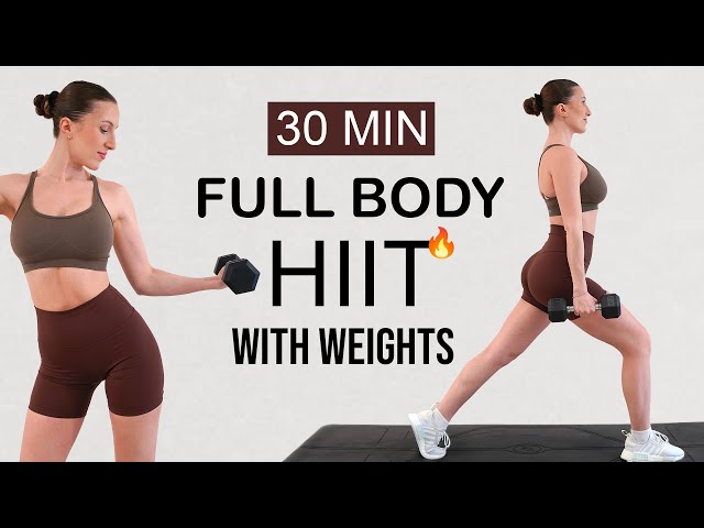 30 MIN FULL BODY Advanced HIIT - Intense Fat Burn + Build Muscles | With Weights | No Repeat