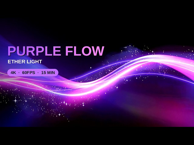 Purple Ethereal Light Wave Screensaver | 4K 60FPS Silent Wallpaper 15 Min
