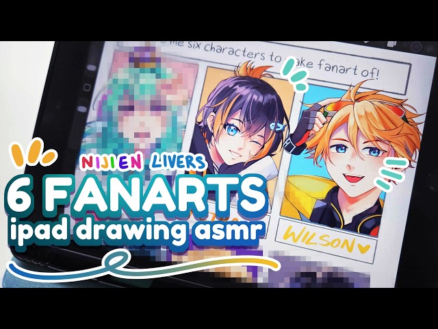 IPAD ASMR| Random 6 Fanart Drawing!