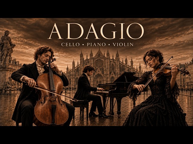 Adagio for Study Live 24/7 | Cello, Piano & Violin for Focus & Concentration