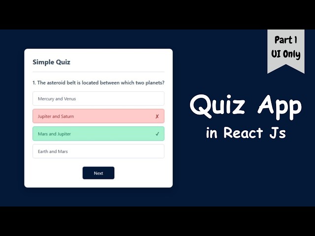 How to Build a Professional Quiz App UI in React JS 🧠 | Part 1